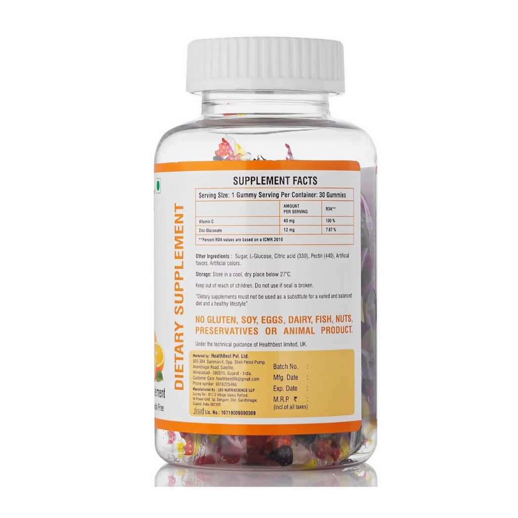HealthBest VitCbest Vitamin C + Zinc Gummies | Grocsy