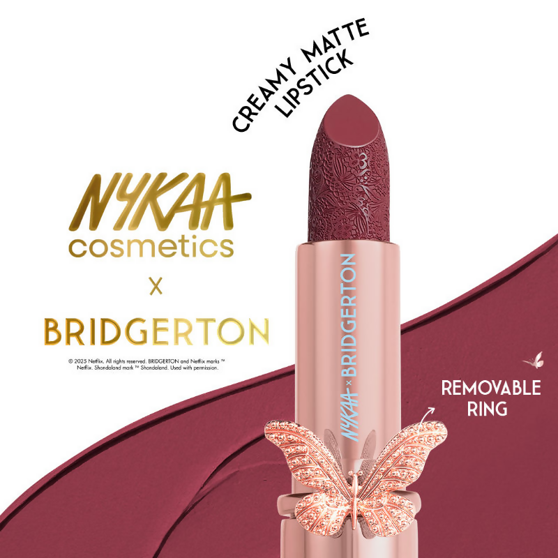 Nykaa Cosmetics X Bridgerton Creamy Matte Longwear Lipstick - Full Bloom | Grocsy