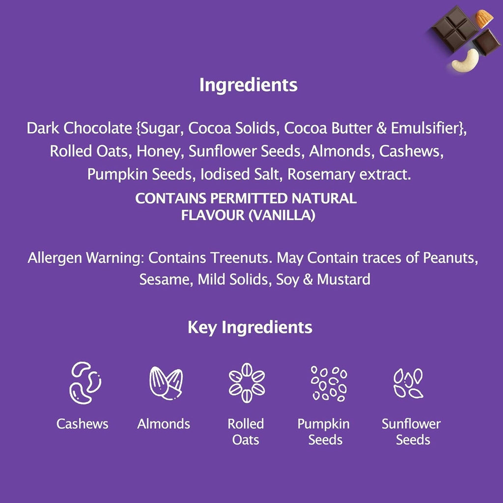 Munchilicious Granola - Dark Chocolate, Healthy & Nutritious Breakfast Cereal with Whole Nuts | Grocsy