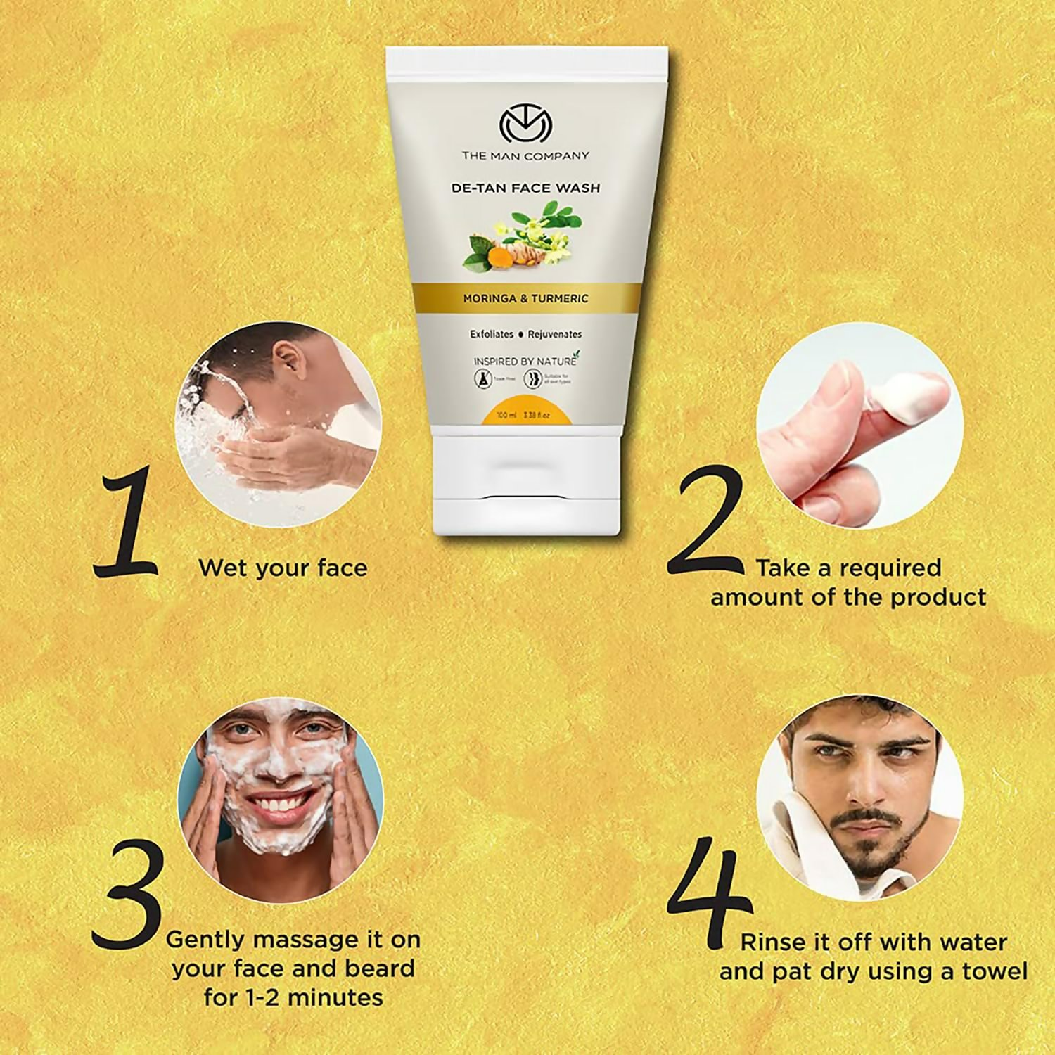 The Man Company De Tan Face Wash For Men with Turmeric & Moringa | Grocsy