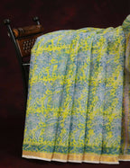 Lime Yellow Floral Design Pure Kota Cotton Saree By Gayathri Reddy Designer Studio | Grocsy