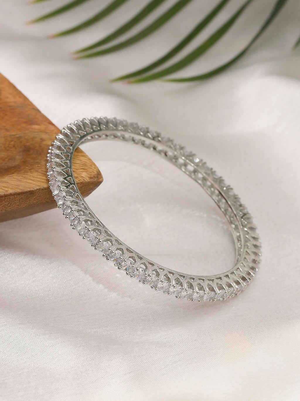 Crystal Stone Bangle- Ruby Raang