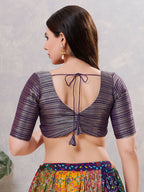 Joban Fashion Women Silk Brinjal Stitched Blouse | Grocsy