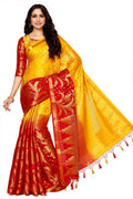 Mimosa Women's Multi Color Art Silk Kanjivaram Saree | Grocsy