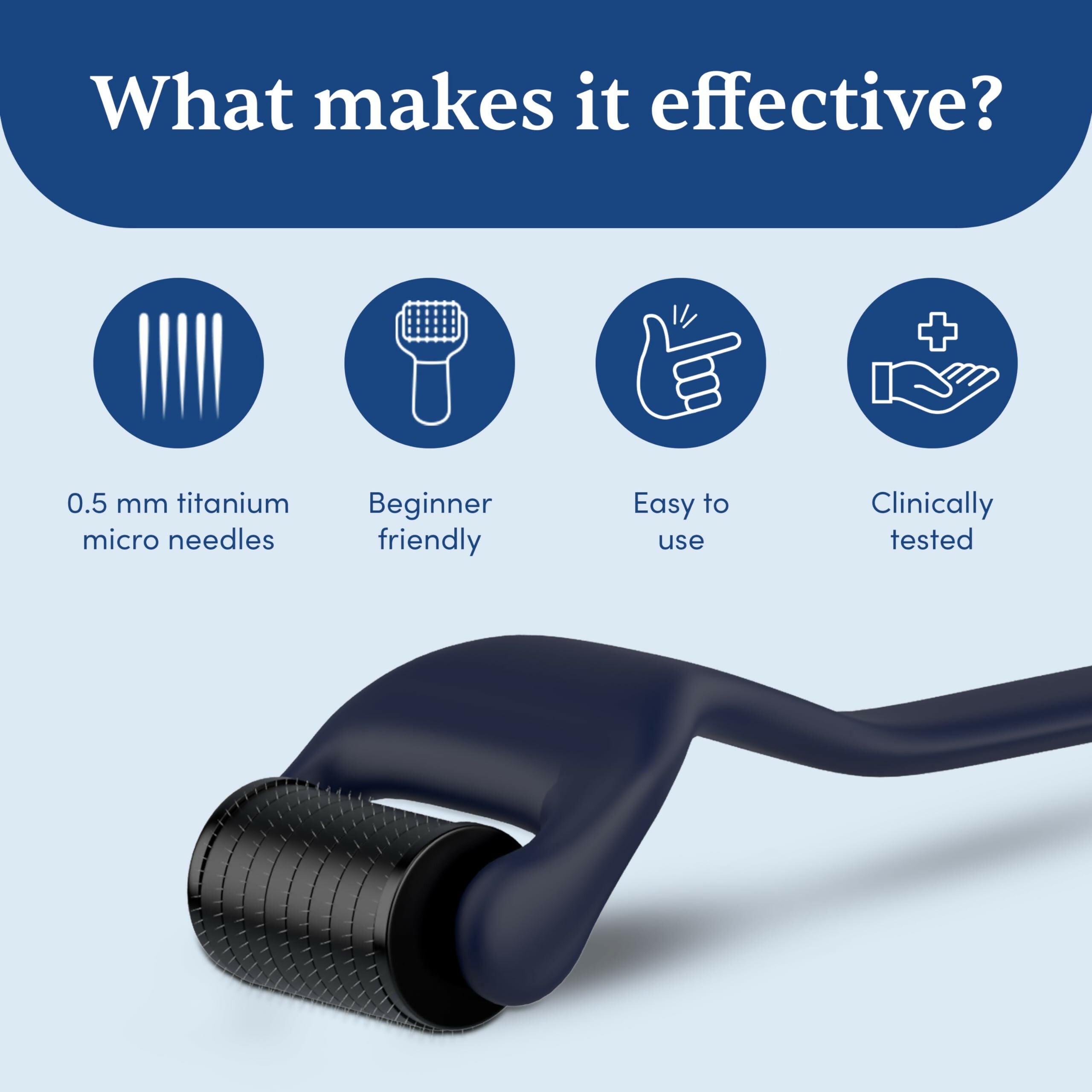 Man Matters Advance Derma Roller For Hair & Beard - 540 Micro 0.5mm Titanium Alloy Needles | Grocsy