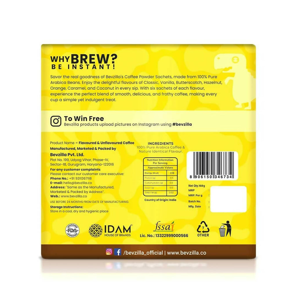 Bevzilla 84 Sachets Assorted Coffee Powder Box | Grocsy