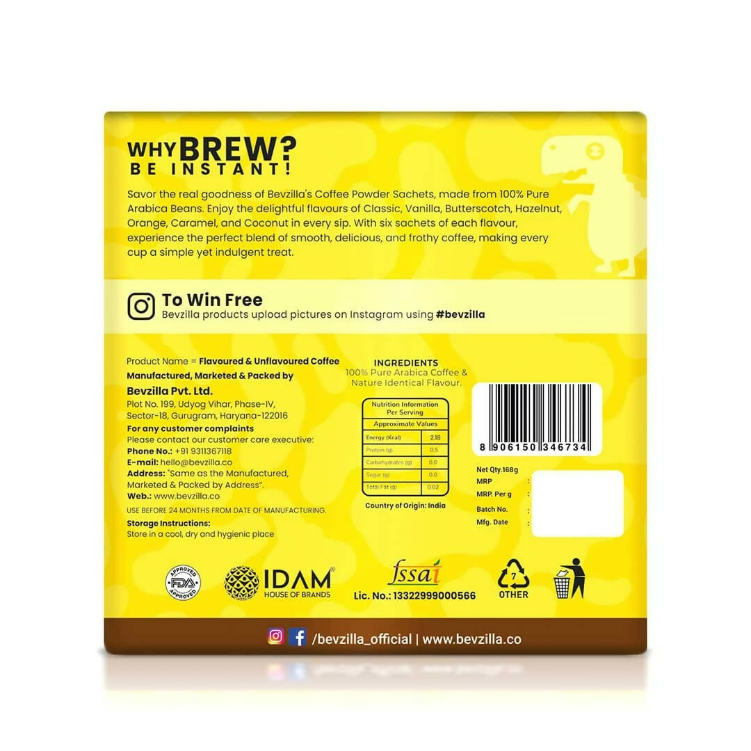 Bevzilla 84 Sachets Assorted Coffee Powder Box | Grocsy