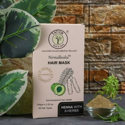 Tatvik Ayurveda Nirmalkesha Hair Mask (Henna With 8 Herbs) | Grocsy