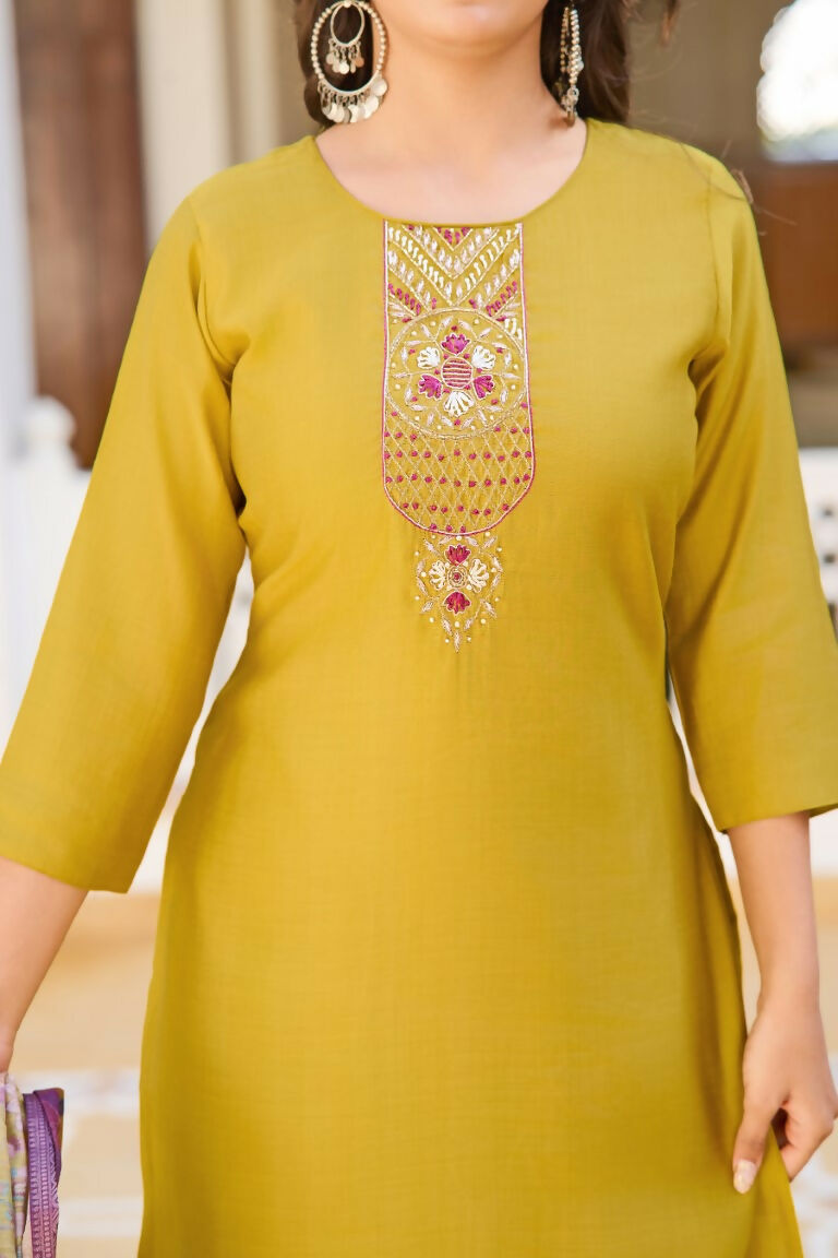 Festive Wear Ethnic Yellow vetigun Stitched Suit With Dupatta - Nisha | Grocsy