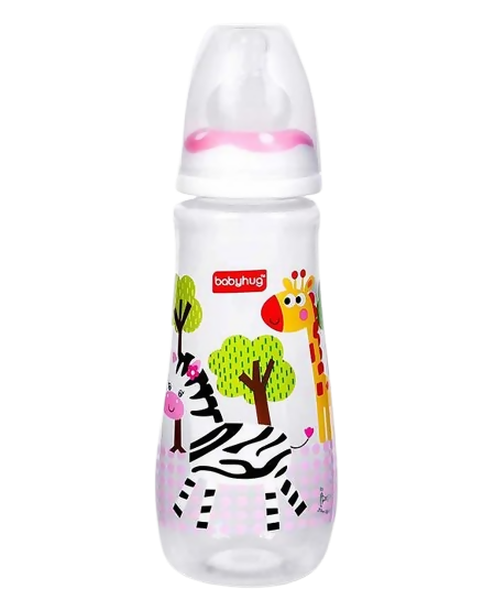 Babyhug Drop Anti- Colic Sterilizable Feeding Bottle Pink | Grocsy