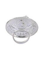 Joban Fashion Women Green Stone Silver Tone Ring | Grocsy
