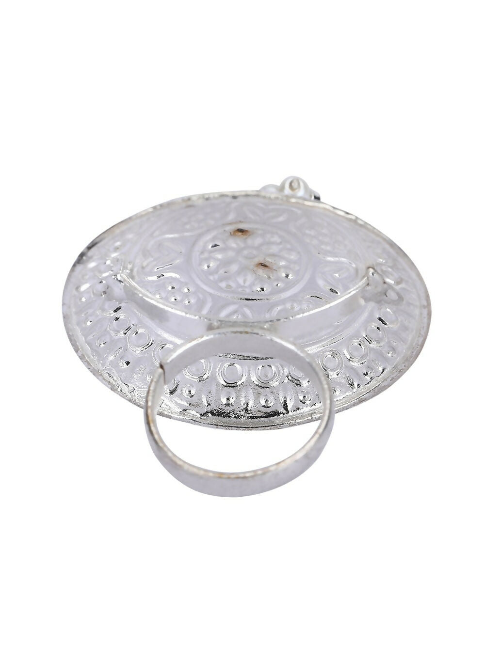 Joban Fashion Women Green Stone Silver Tone Ring | Grocsy