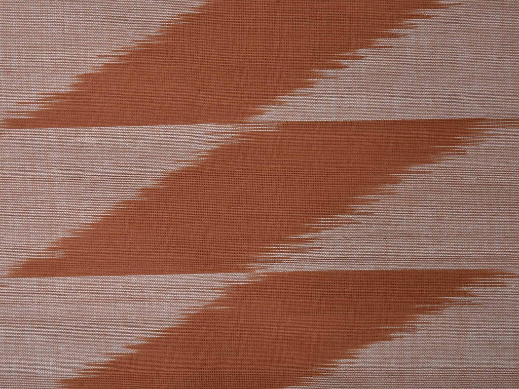 Light Brown and Blue Pochampally Ikat Cotton Handloom Saree with Triangle Pallu Design - Global Threads | Grocsy