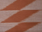 Light Brown and Blue Pochampally Ikat Cotton Handloom Saree with Triangle Pallu Design - Global Threads | Grocsy
