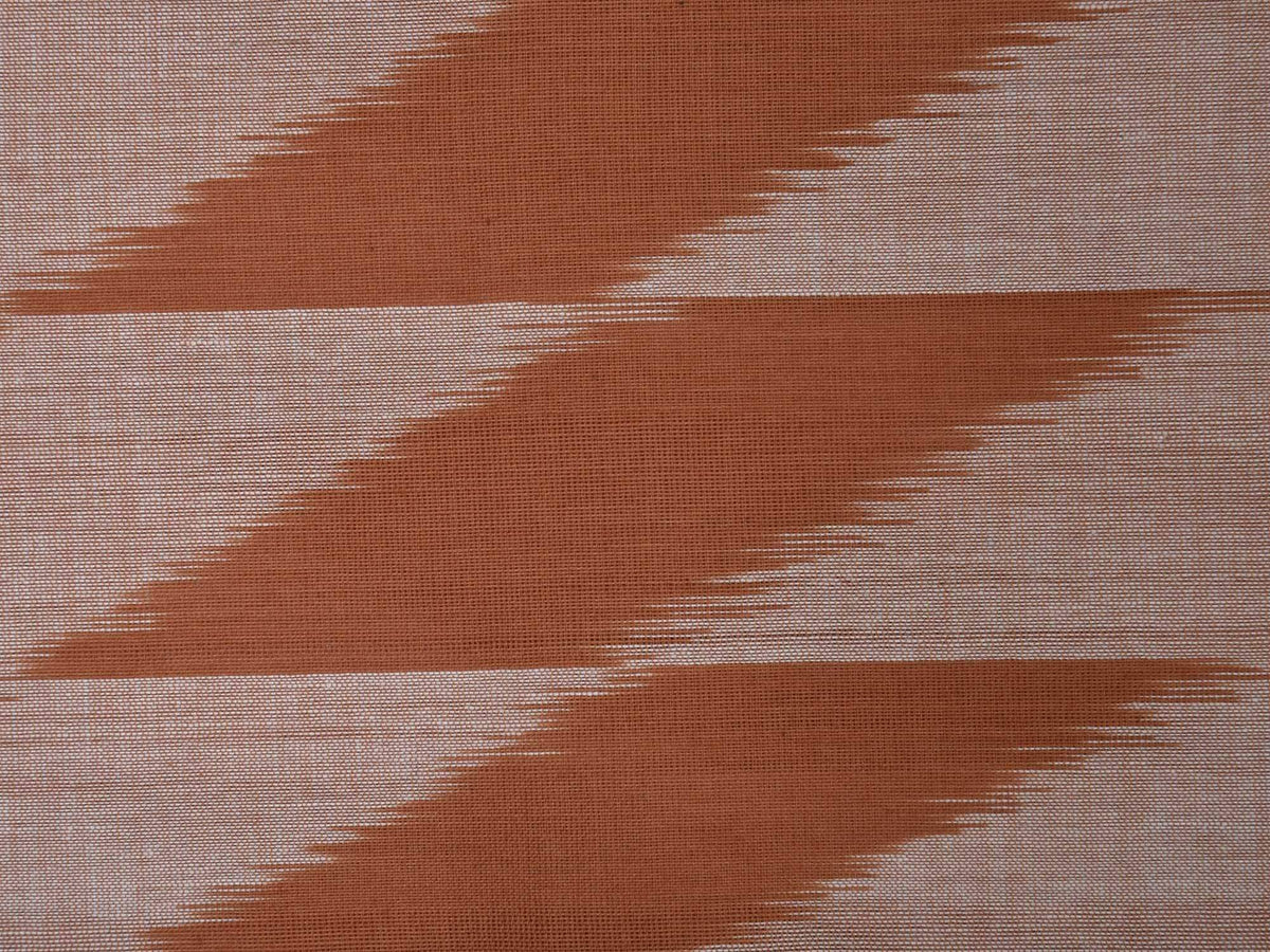 Light Brown and Blue Pochampally Ikat Cotton Handloom Saree with Triangle Pallu Design - Global Threads | Grocsy