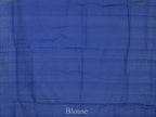 Light Brown and Blue Pochampally Ikat Cotton Handloom Saree with Triangle Pallu Design - Global Threads | Grocsy
