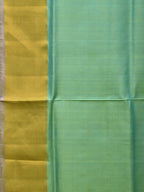 Light Green and Lavender Uppada Silk Handloom Plain Saree with Contrast Pallu Design - Global Threads | Grocsy