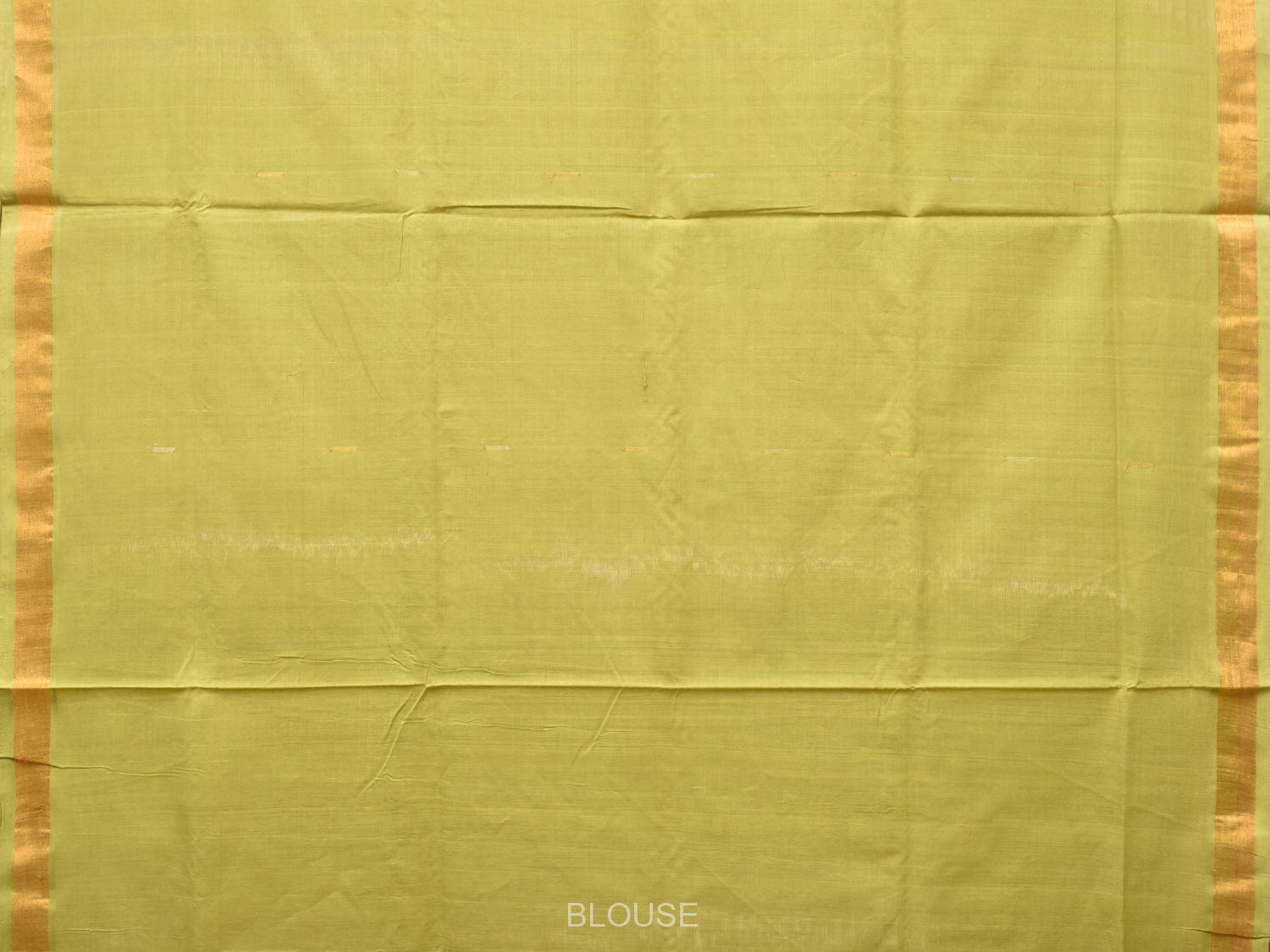 Light Green Khadi Cotton Handloom Saree with Buta and Strip Pallu Design - Global Threads | Grocsy
