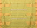 Light Green Khadi Cotton Handloom Saree with Buta and Strip Pallu Design - Global Threads | Grocsy