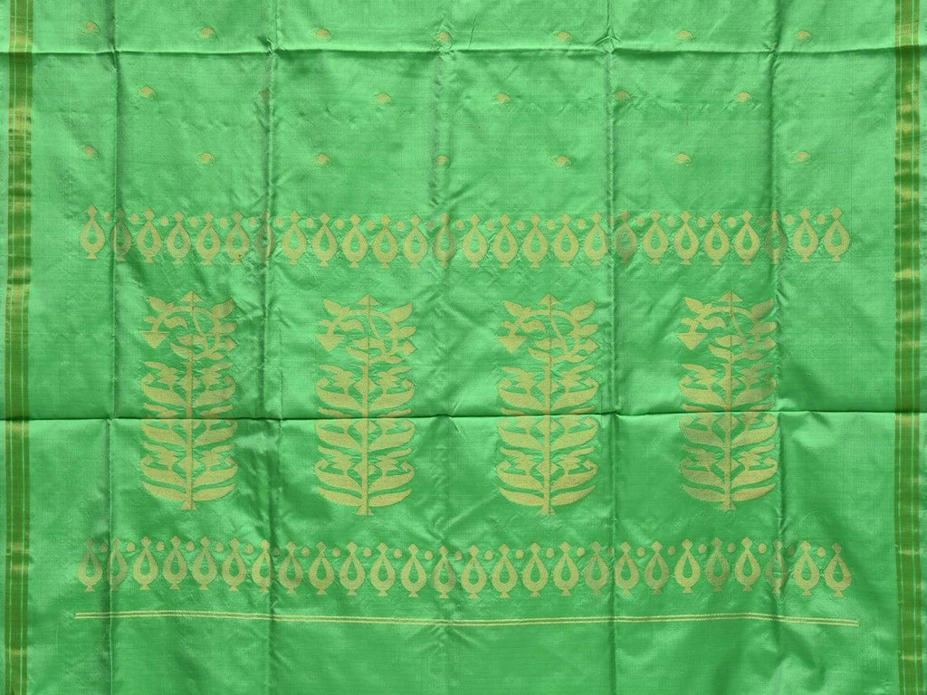 Light Green Uppada Silk Handloom Saree with Karpur Pallu Design - Global Threads | Grocsy