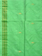Light Green Uppada Silk Handloom Saree with Karpur Pallu Design - Global Threads | Grocsy