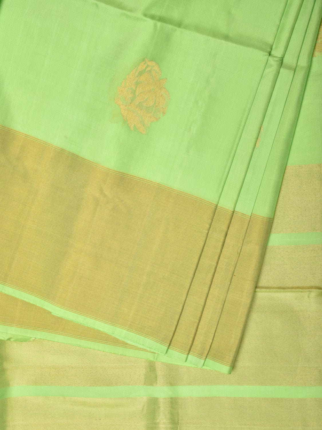 Light Green Uppada Silk Handloom Saree with Nilamabri Buta Design - Global Threads | Grocsy