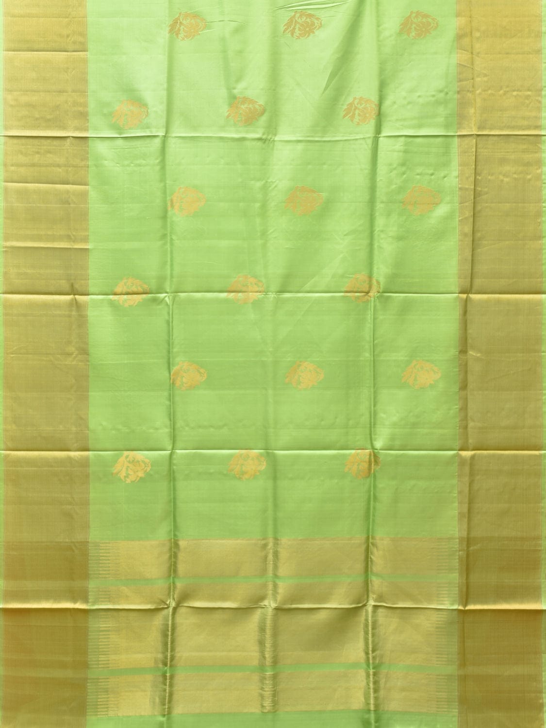 Light Green Uppada Silk Handloom Saree with Nilamabri Buta Design - Global Threads | Grocsy