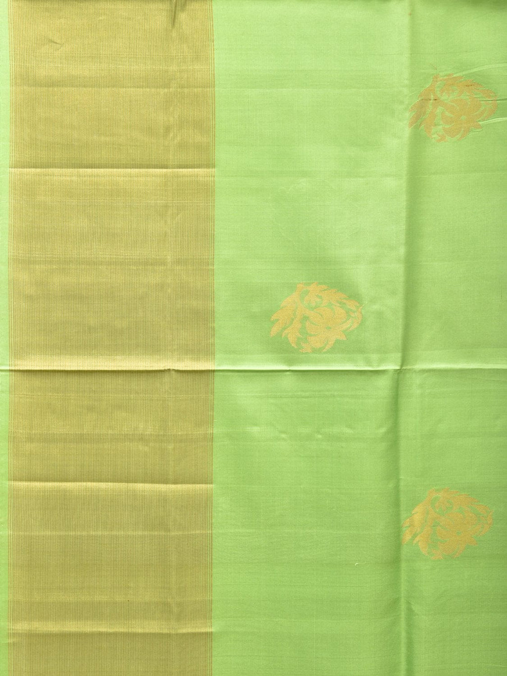 Light Green Uppada Silk Handloom Saree with Nilamabri Buta Design - Global Threads | Grocsy
