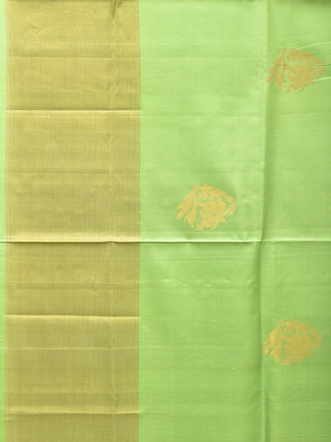 Light Green Uppada Silk Handloom Saree with Nilamabri Buta Design - Global Threads | Grocsy