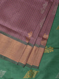 Light Grey and Light Green Uppada Silk Handloom Saree with Body Buta and Checks Design - Global Threads | Grocsy