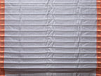 Light Grey Gadwal Silk Handloom Plain Saree with Strips Pallu Design - Global Threads | Grocsy