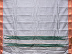 Light Grey Gadwal Silk Handloom Plain Saree with Strips Pallu Design - Global Threads | Grocsy