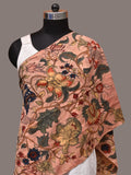 Light Peach Kalamkari Hand Painted Sico Stole with Tree of Life Design - Global Threads | Grocsy