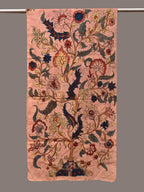 Light Peach Kalamkari Hand Painted Sico Stole with Tree of Life Design - Global Threads | Grocsy
