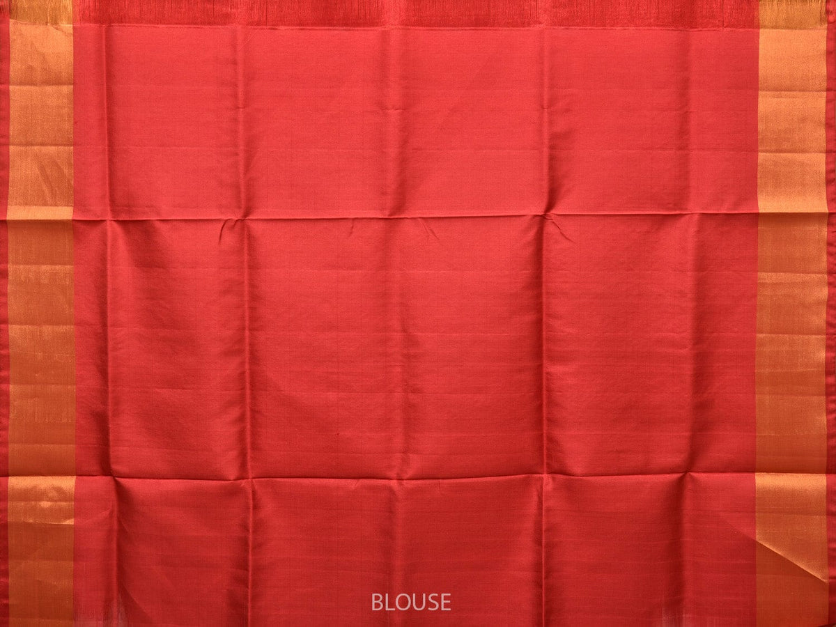 Light Pink and Red Uppada Silk Handloom Saree with Buta and Pallu Design - Global Threads | Grocsy