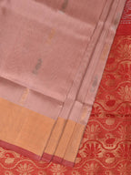 Light Pink and Red Uppada Silk Handloom Saree with Buta and Pallu Design - Global Threads | Grocsy