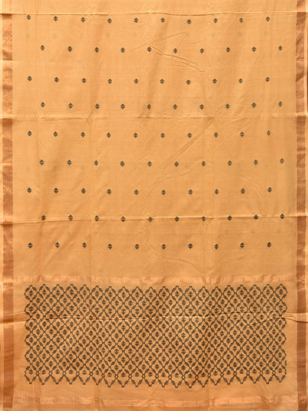 Light Yellow Uppada Cotton Handloom Saree with Jamdani Pallu Design - Global Threads | Grocsy