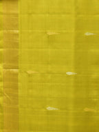 Lime Green Uppada Silk Handloom Saree with Floral Pallu Design - Global Threads | Grocsy