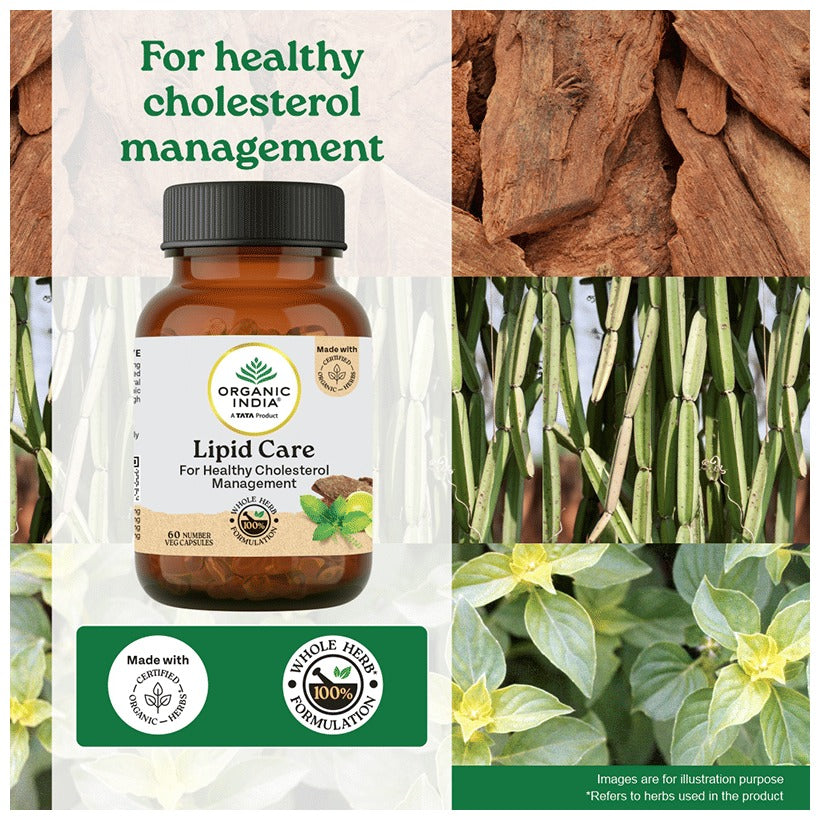 Organic India Lipid care - 60 Capsules Bottle | Grocsy