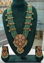 Jewel City Traditional Kundan Beads Bridal Necklace Set Handcrafted Ethnic Indian Jewelry Set | Grocsy