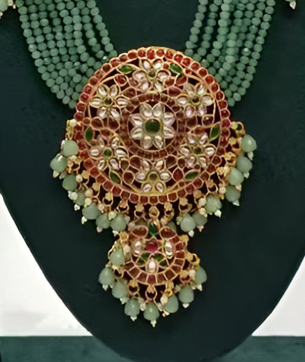 Jewel City Traditional Kundan Beads Bridal Necklace Set Handcrafted Ethnic Indian Jewelry Set | Grocsy