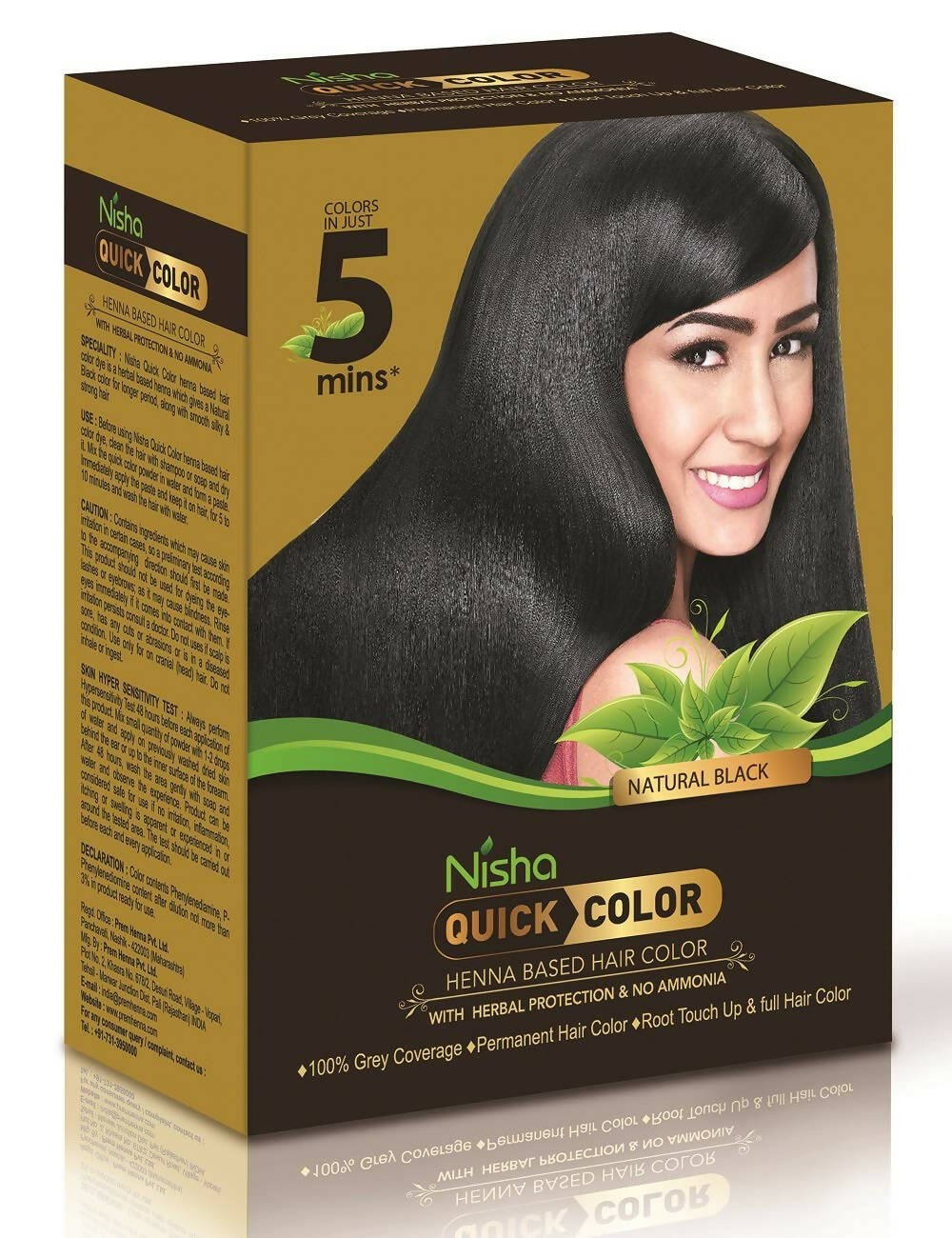 Nisha Henna Based Quick Hair Color Black | Grocsy