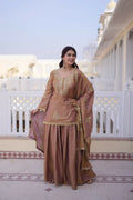Teeya Creation Womens New Stylish Fendi Crush With Zari Sequins Embroidered Work Kurta Set | Grocsy