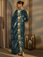 Teeya Creation Teal Color Barsana Silk Pakistani Style Salwar Suit | Grocsy