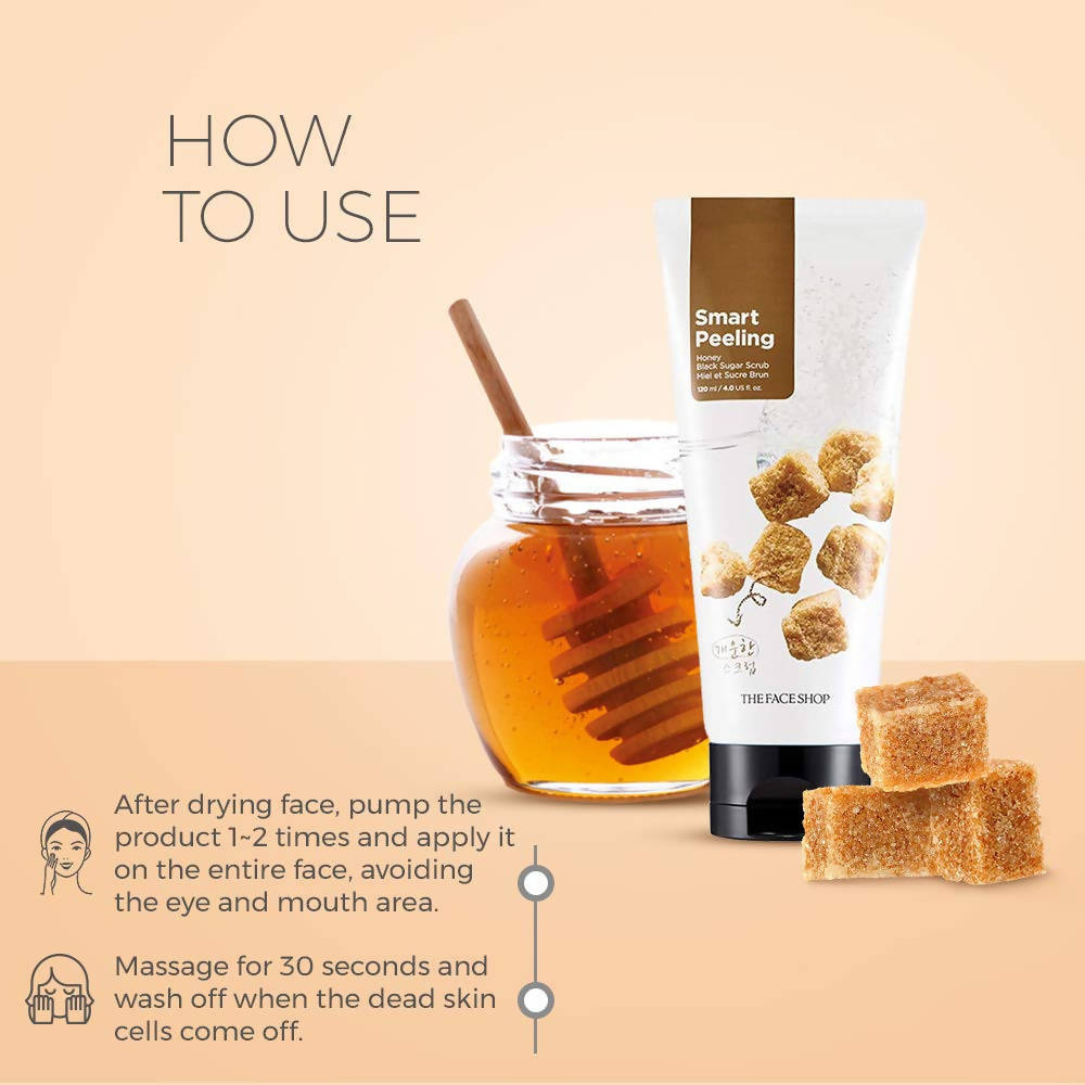 The Face Shop Smart Peeling Honey Black Sugar Scrub - Korean Skincare | Grocsy