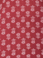 Aramya Straight Soft Cotton Block Print Women's Kurta Set - Pink | Grocsy