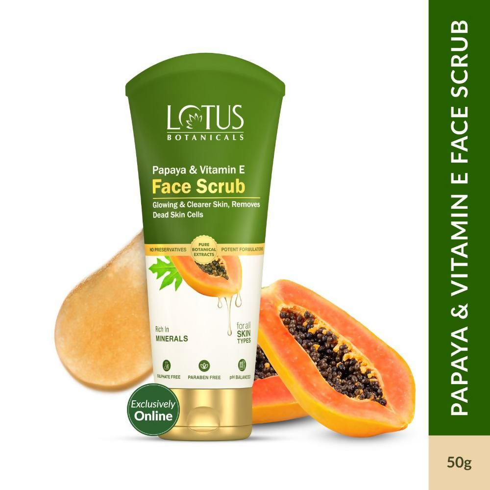 Lotus Botanicals Papaya & Vitamin E Face Scrub | Grocsy