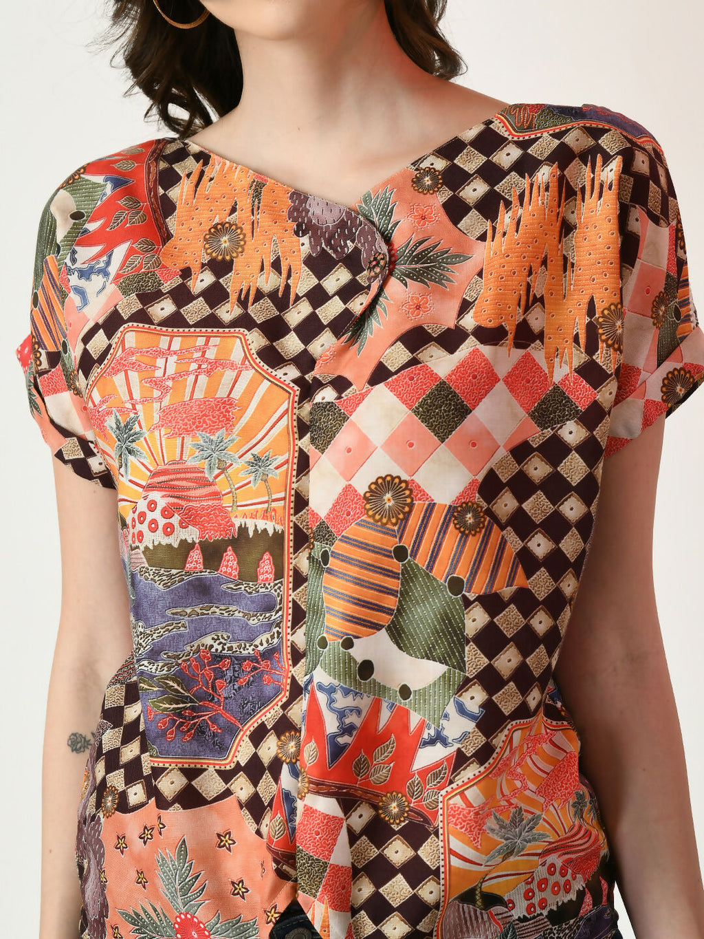 Myshka Women's Multi Printed Top | Grocsy