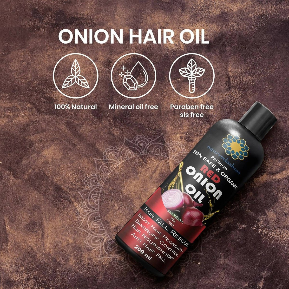 Ayurvedashree Red Onion Oil For Growth | Grocsy