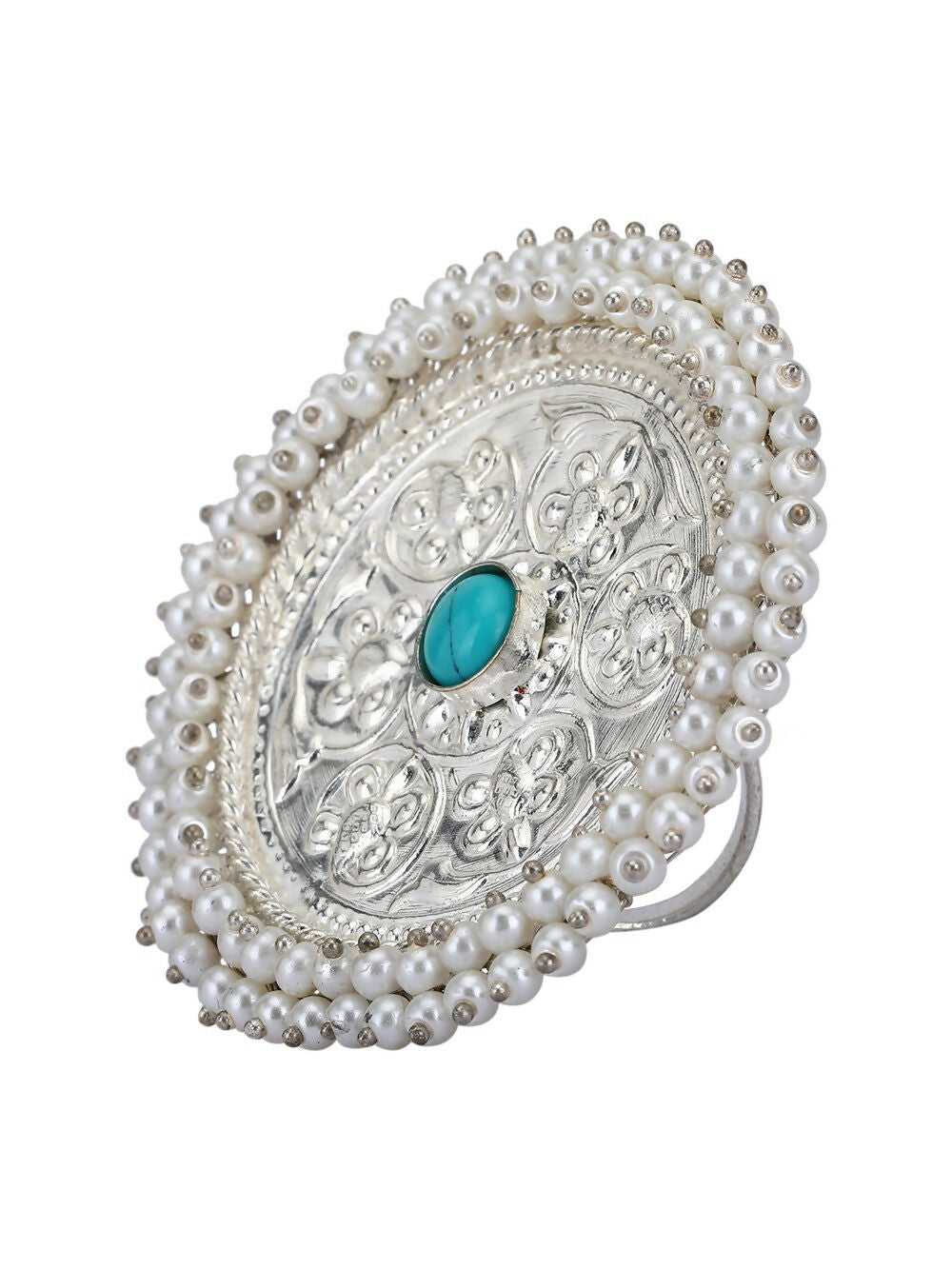 Joban Fashion Women Round Shape Silver Tone Ring | Grocsy